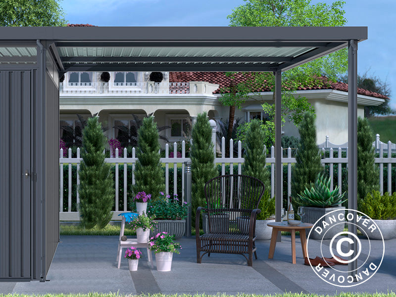 Extension f/garden shed with skylight, 2.86x2.45x2.26 m, 7 m², Anthracite