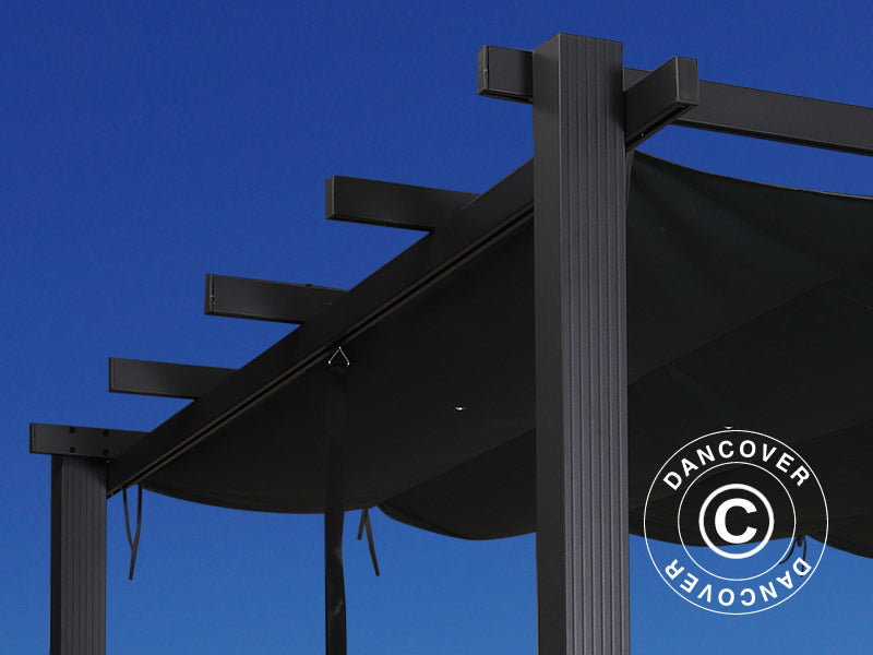 Pergola gazebo Santa Cruz, 3x4 m, Dark grey