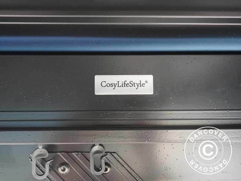 Gazebo San Bruno Alu+ w/curtains and mosquito net, 3x3 m, Black