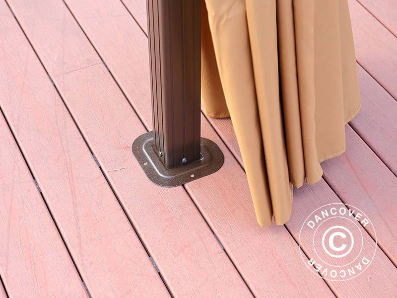 Gazebo San Jose w/curtains and mosquito net, 3x4 m, Brown