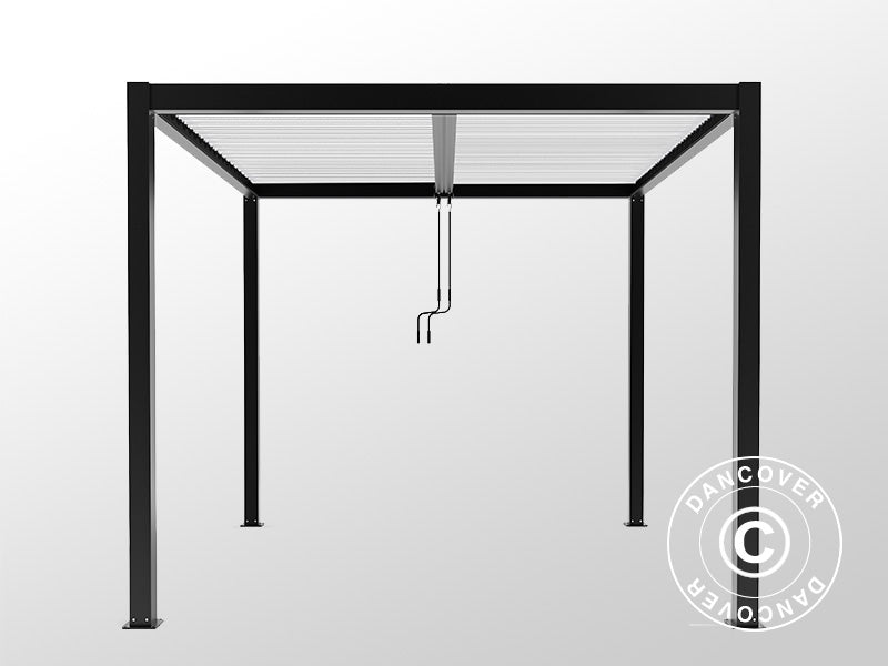 Bioclimatic pergola gazebo San Pablo Alu+, 4x4 m, Black/White