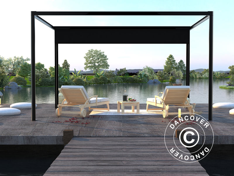 Pergola Gazebo San Fernando, 3x3m, Black/Dark Grey