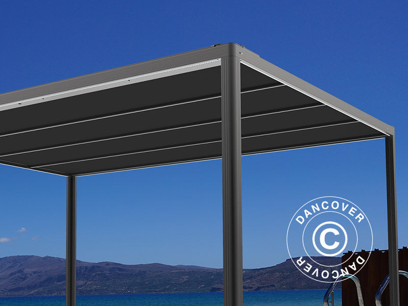 Pergola Gazebo San Fernando, 4x4m, Black/Dark Grey
