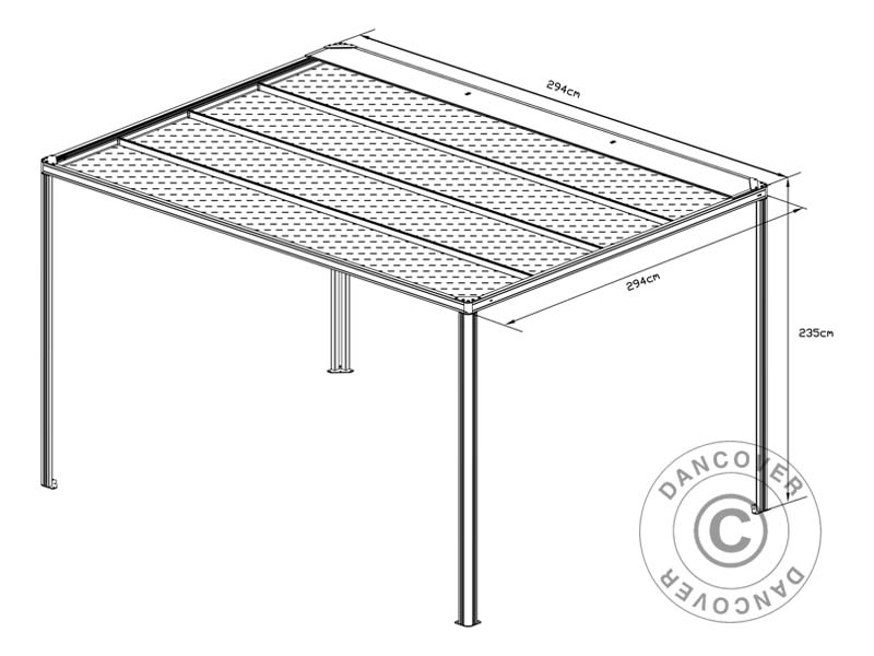 Pergola Gazebo San Fernando 3x3m White/Beige