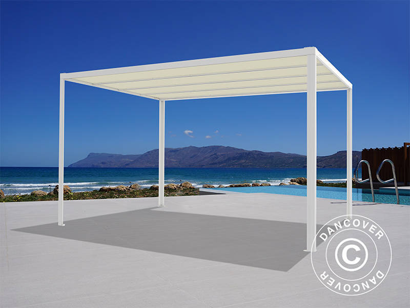 Pergola Gazebo San Fernando 4x4m White/Beige