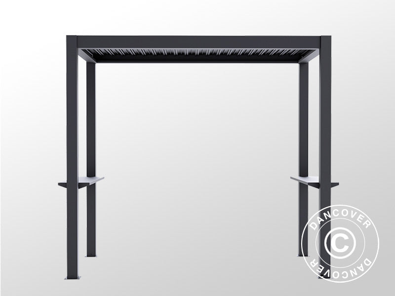 Pergola San Juan for BBQ, 2.5x1.5x2.3 m, Black