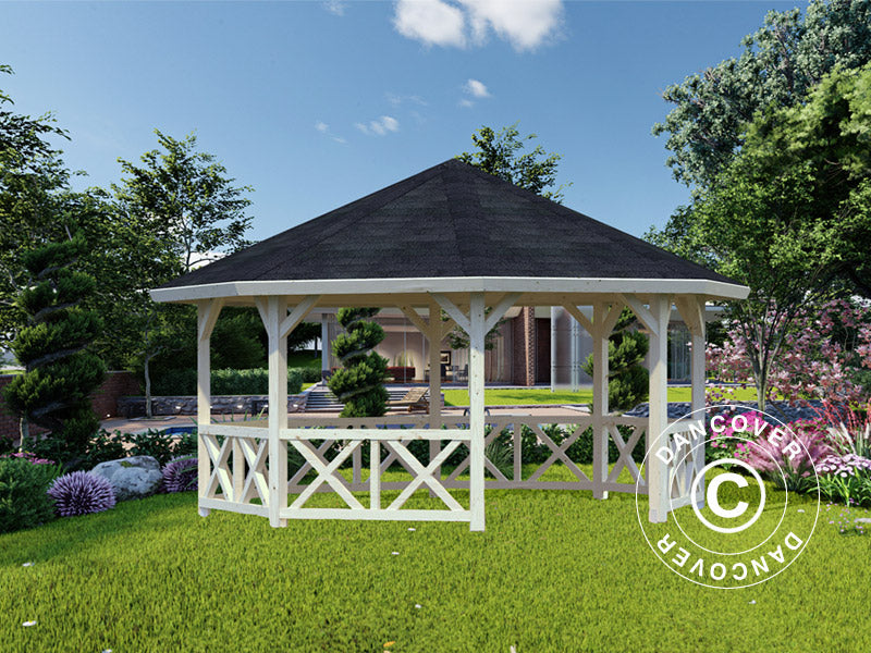 Wooden Gazebo, 4.65x4.65x3.46 m, 18 m², Natural