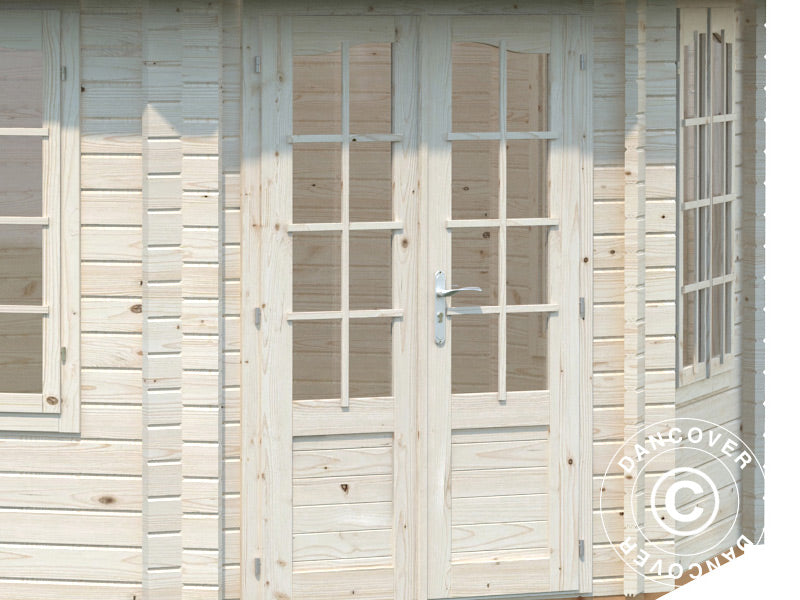 Wooden Gazebo w/floor, 4.21x4.21x3.71 m, 14.1 m², Natural