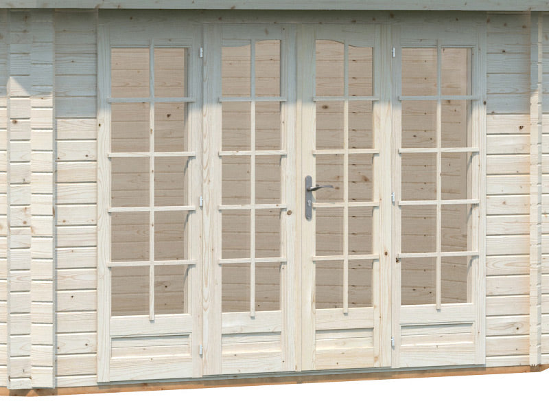 Wooden Gazebo w/floor, 5.71x4.21x3.71 m, 20.3 m², Natural