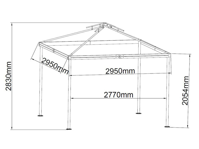 Gazebo Osiris 3x3 m, Grey