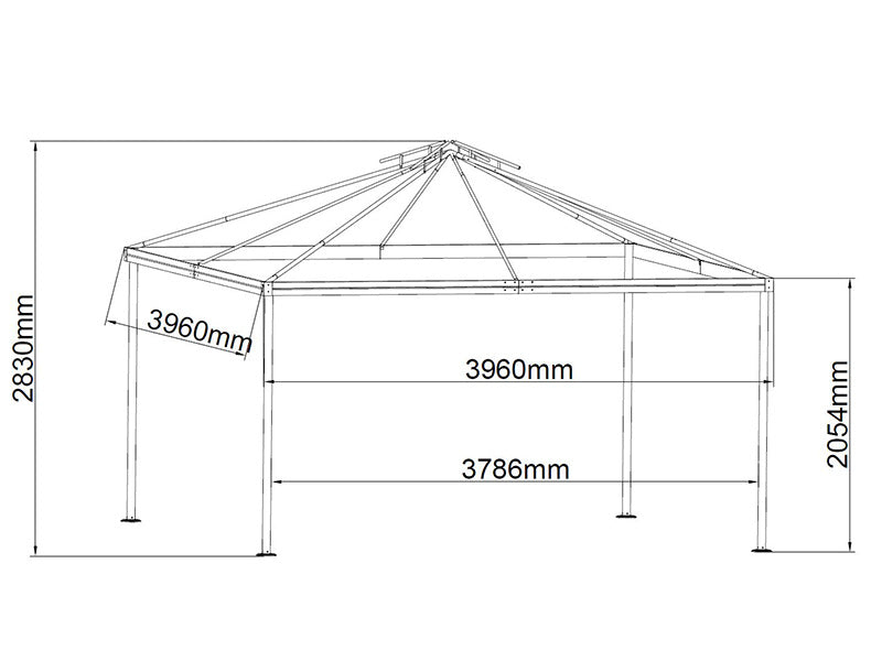 Gazebo Osiris 4x4 m, Sand