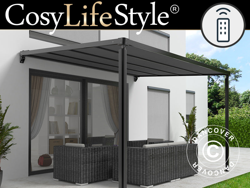 Patio Cover Santa Ynez, 4x3 m, Black/Dark Grey