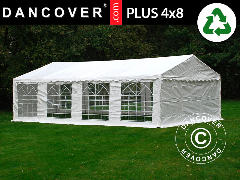 4x8m PE Partytent White Velcro Closing SH