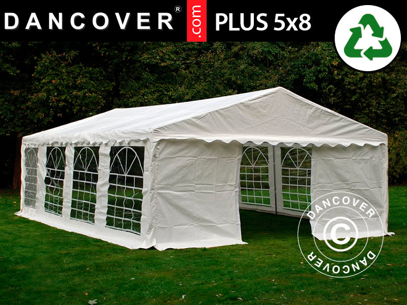 5x8m PE Partytent White Velcro Closing SH
