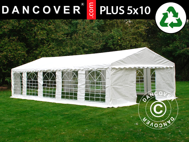 5x10m PE Partytent White Velcro Closing SH