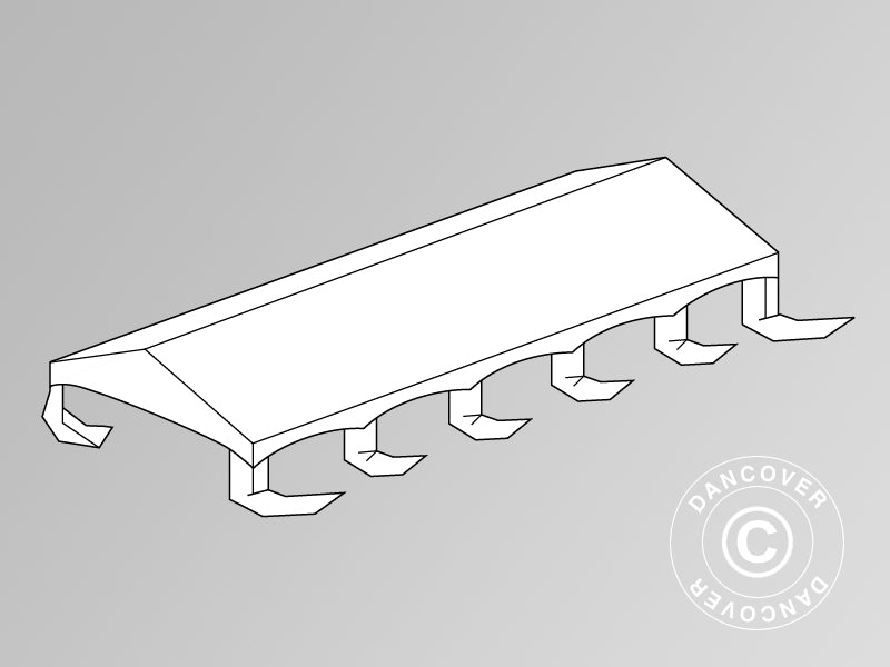 Roof cover for Marquee Original 5x10 m PVC, "Arched", White