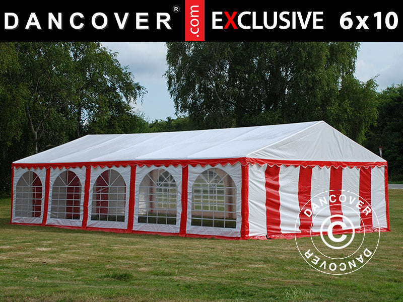 Marquee Exclusive 6x10 m PVC, Red/White