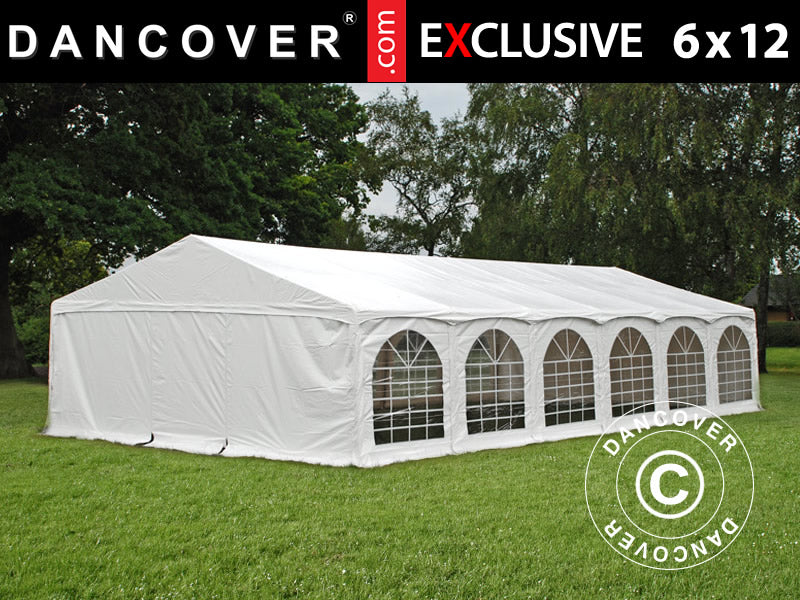 Marquee Exclusive 6x12 m PVC 900, "Arched", White