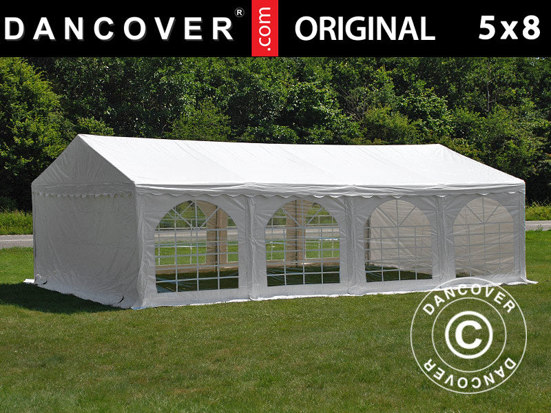 5x8m PVC Partytent White Velcro Closing SH