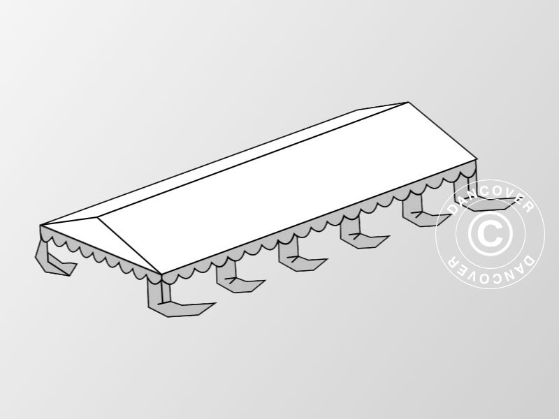 Roof cover for Marquee Exclusive 6x10 m PVC, White/Grey