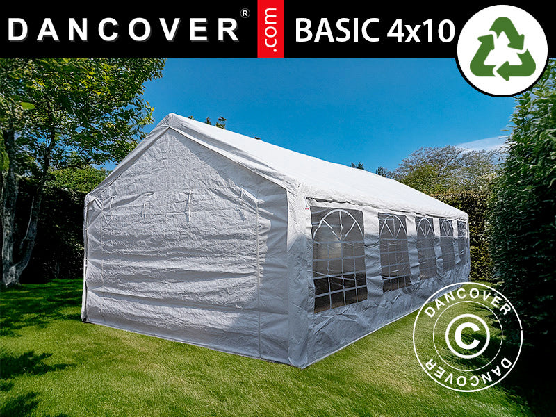 Marquee Basic 4x10 m PE 500, White