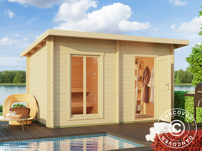 Wooden sauna cabin Levi, 4x2.2 m, 8.26 m², Natural