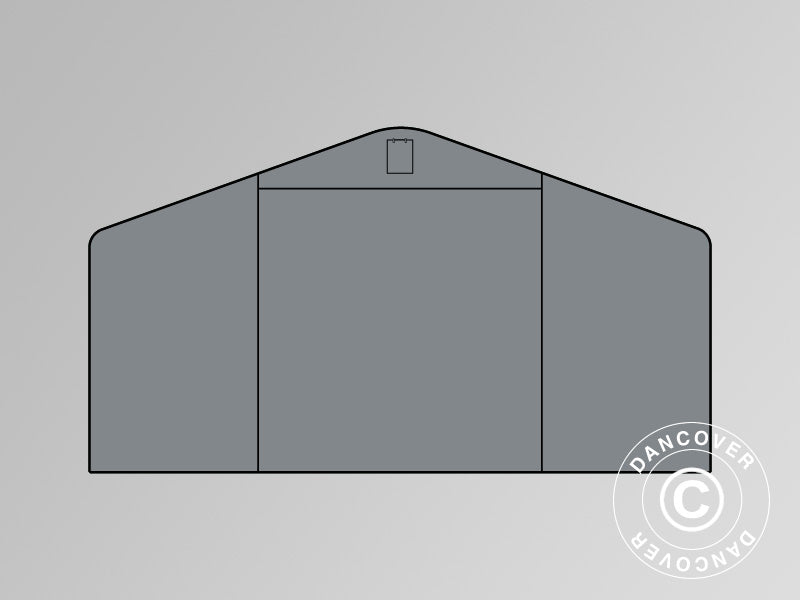 End wall/door for storage shelter PRO 7x7 m and 7x14 m PVC, Grey