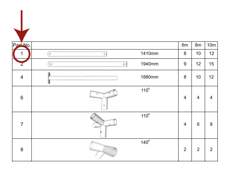 Tube for roof, Ø38 mm, 1410 mm