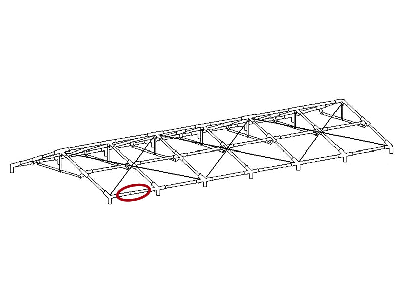 Tube for roof, Ø38x1880 mm