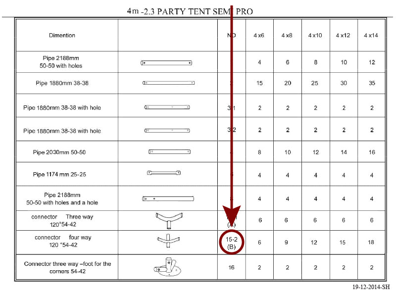 4-ways connector, Ø42+Ø54 mm, 120°