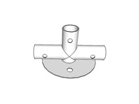 3-ways ground bar connector, Ø42+Ø54 mm
