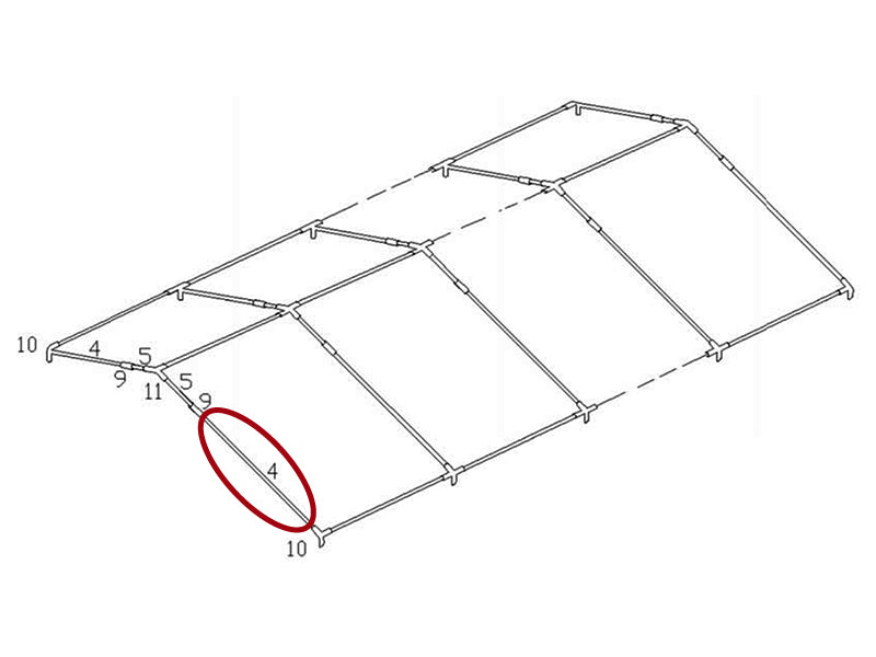 Tube for roof, Ø50 mm, 1940 mm