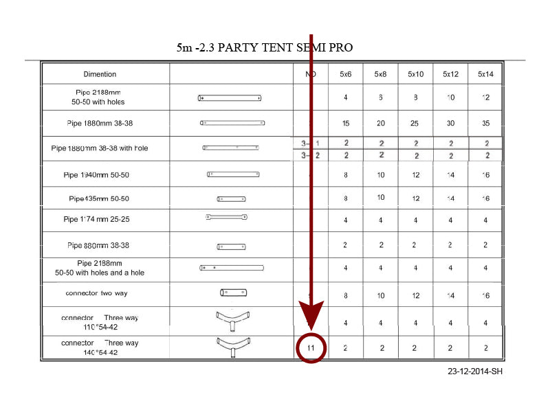 3-ways connector, Ø42+Ø54 mm, 140°
