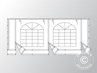 Endwall w/large window and wide door, 5 m, flame retardant PVC, White