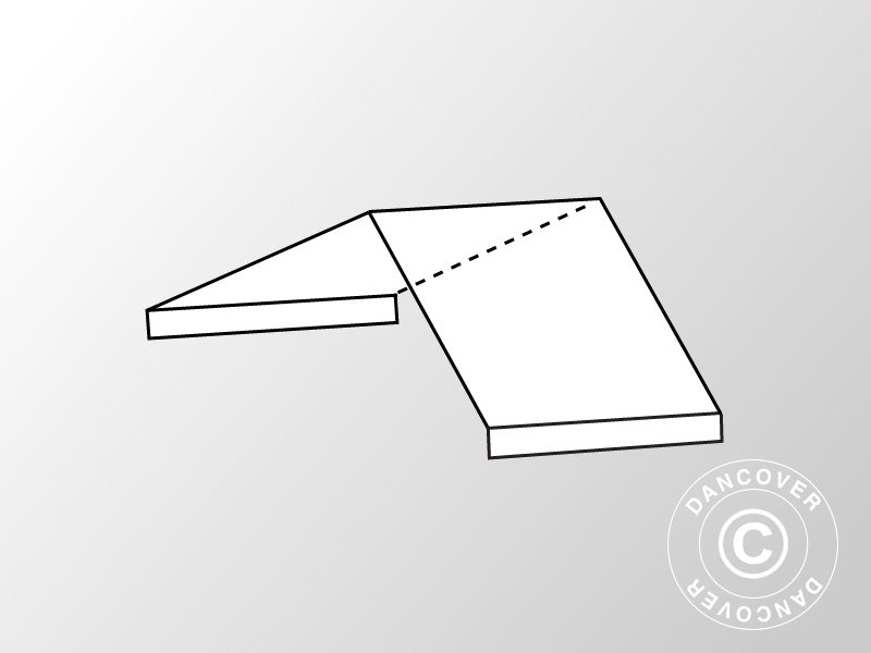 2 m roof cover middle section for Exclusive CombiTents®, 6x2 m, PVC, White