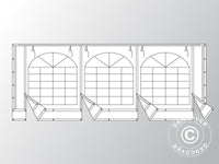 Endwall w/large window and wide door, 6 m, PVC, White/Grey