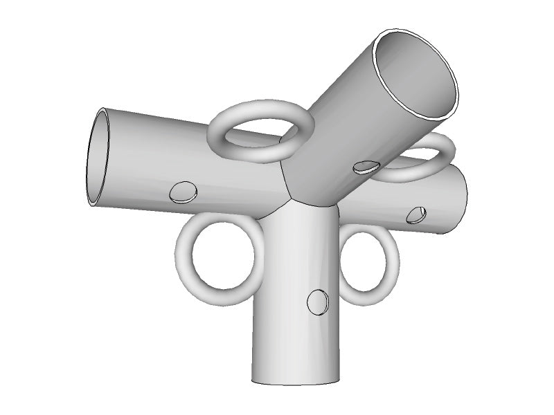 4-ways connector, Ø42+Ø54 mm, 110°