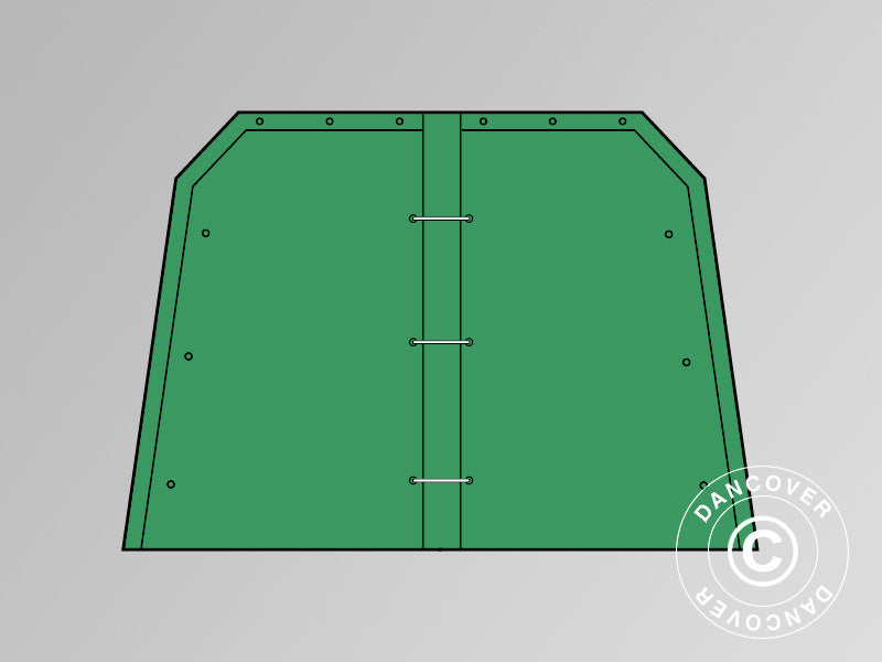 Endwall/door for double garage 5.4x6 m PVC, Green