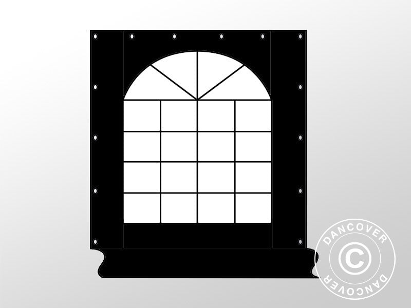 Sidewall with door 2.5 m, polyester, Black