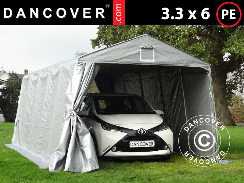 Portable Garage PRO 3.3x6x2.4 m PE, Grey