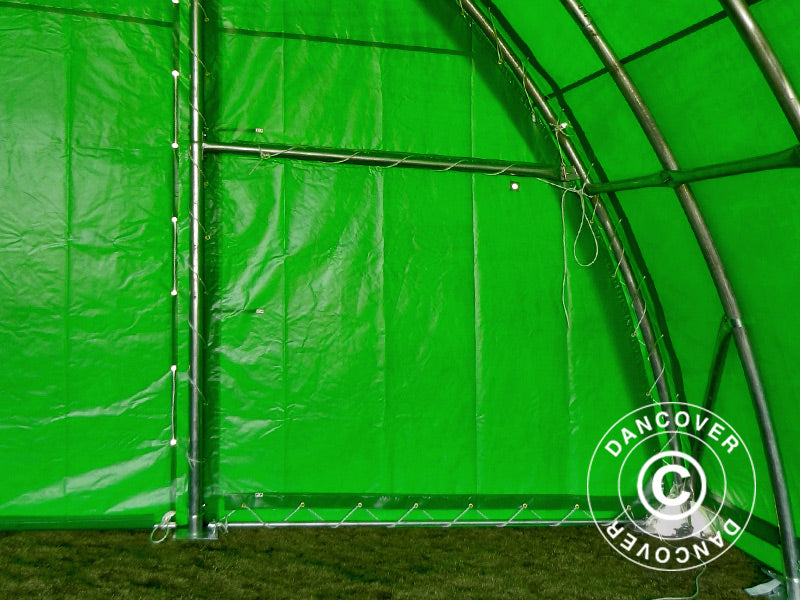 Arched Storage tent 9.15x12x4.5 m, PVC, Green