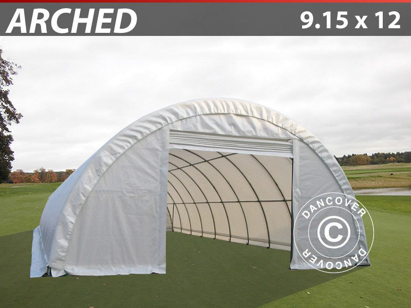 Arched Storage tent 9.15x12x4.5 m, PVC, White