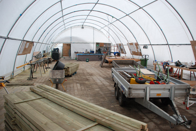 Arched Storage tent 9.15x20x4.5 m, PVC, White