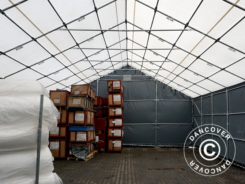 Storage shelter Titanium 8x9x3x5 m, White/Grey