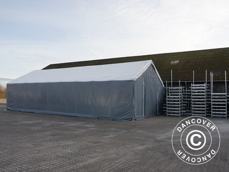 Storage shelter Titanium 8x27x3x5 m, White/Grey