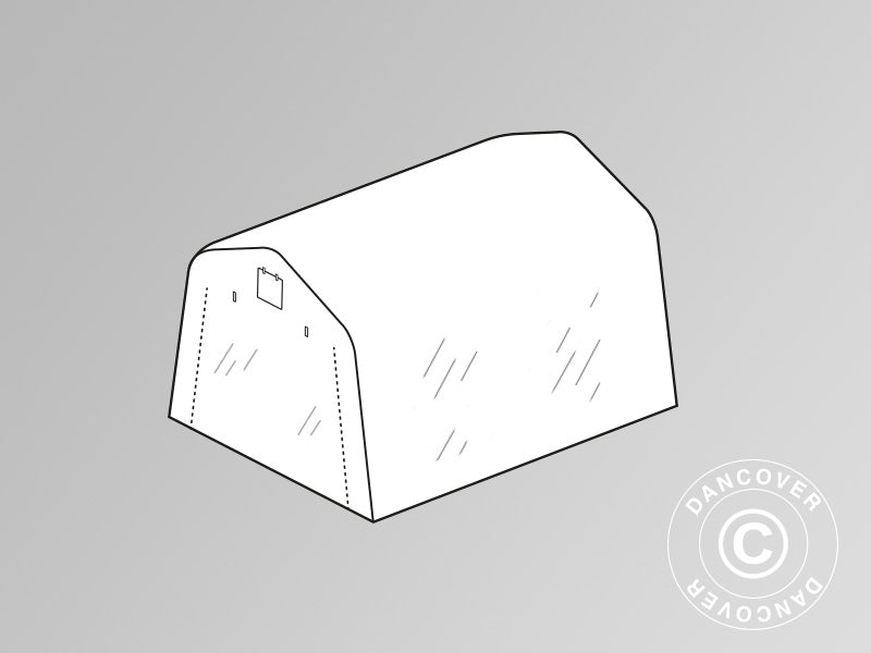 Roof cover for polytunnel greenhouse 2.4x3.6x2.4 m PE, Transparent