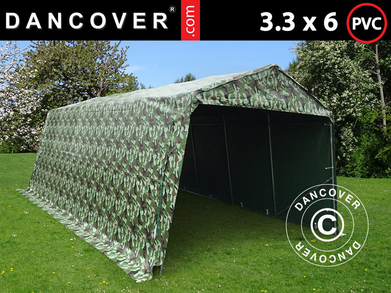Portable garage PRO 3.3x6x2.4 m PVC, Camouflage