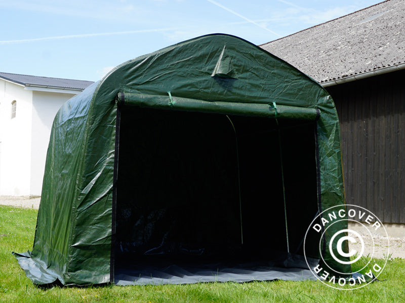 Storage tent PRO 2.4x2.4x2 m PE, with ground cover, Green/Grey