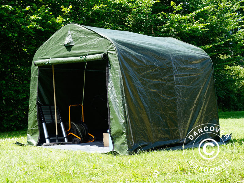Storage tent PRO 2.4x2.4x2 m PE, with ground cover, Green/Grey
