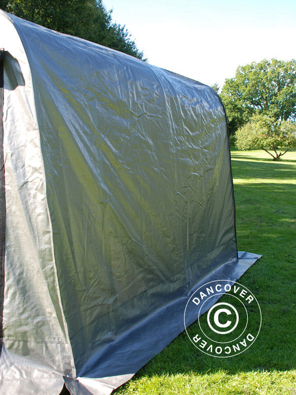 Storage tent PRO 2.4x2.4x2 m PE, with ground cover, Grey